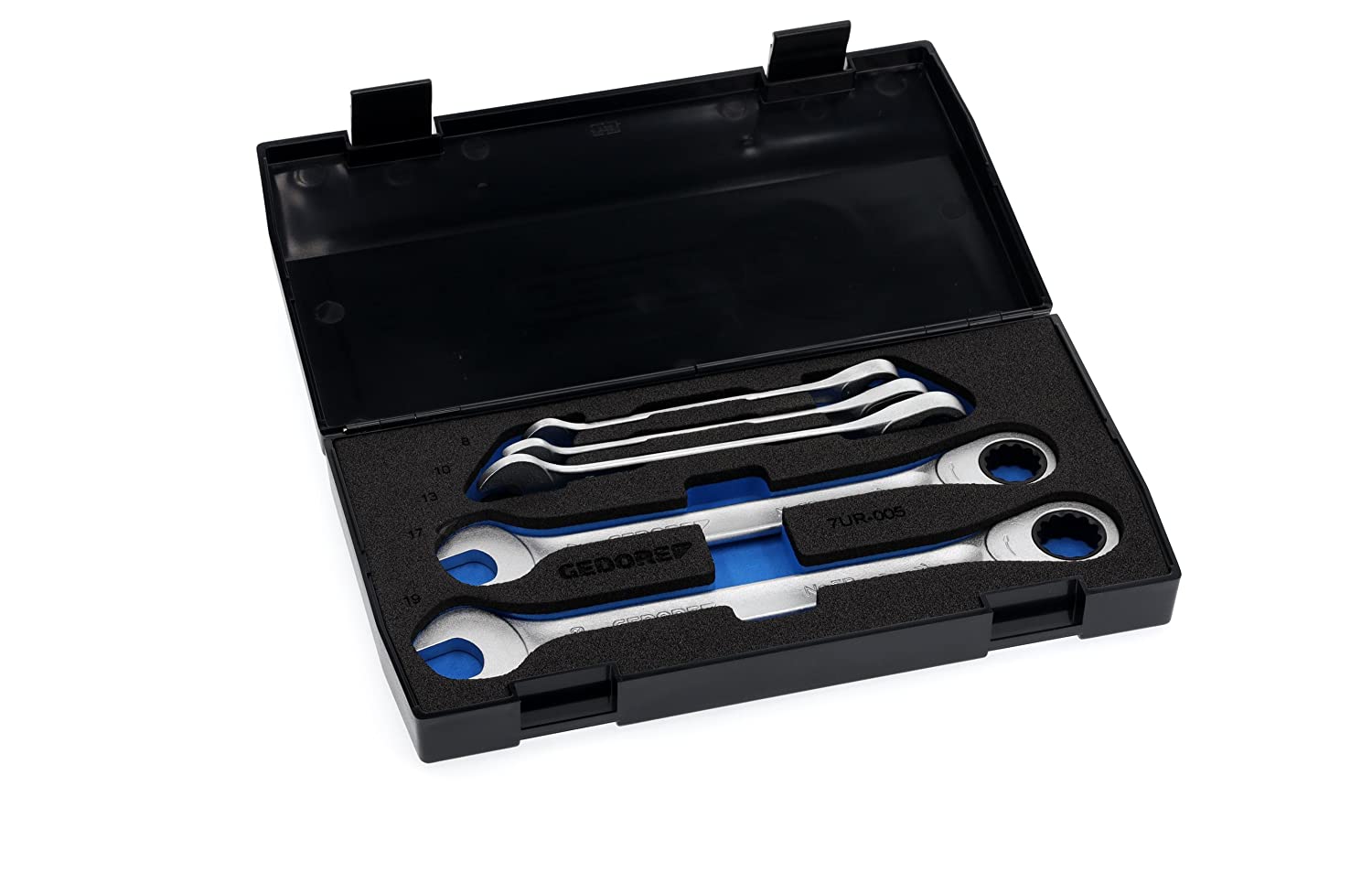 GEDORE-COMB RATCHET SPANNER SET 8-19MM (5PC)