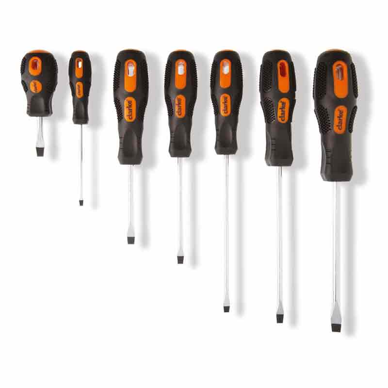 SCREWDRIVER SET FLAT FIBRE HANDLE
